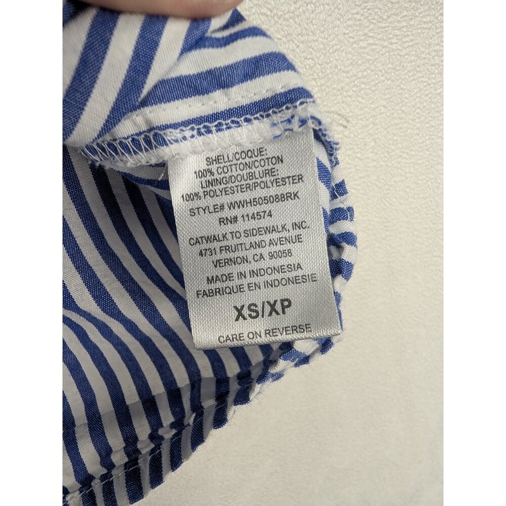 RO&DE Striped Ruffle Sleeve Button-Up Blouse XS - Picture 5 of 10